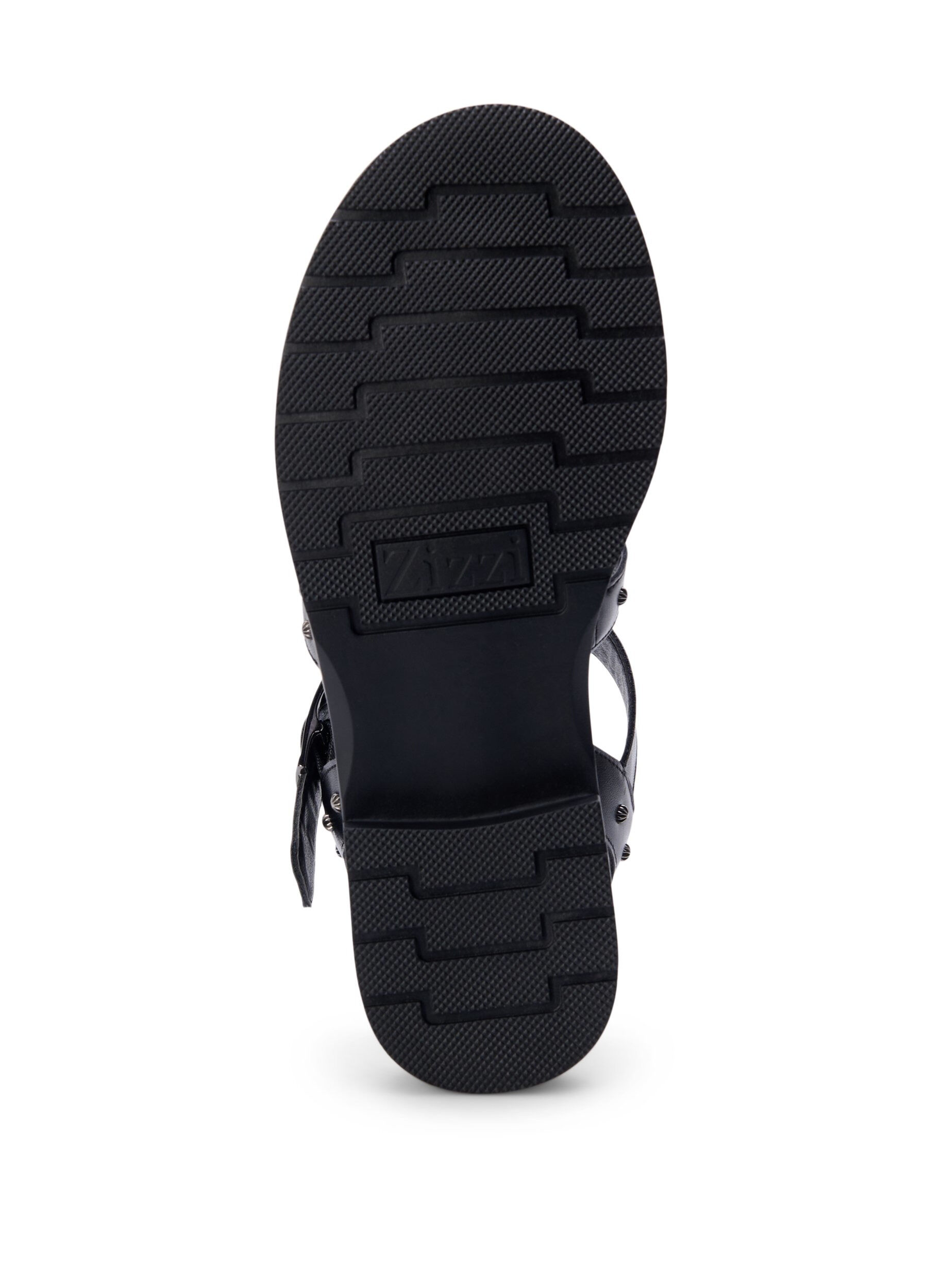 Zizzi Sandal med bred passform og nagler, Svart, Packshot image number 4