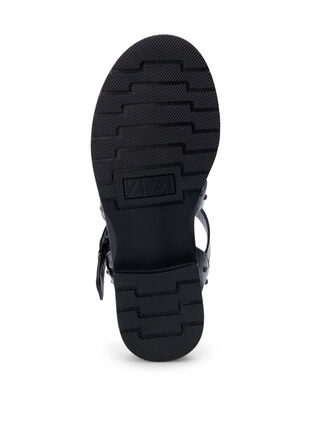 Sandal med bred passform og nagler, Black, Packshot image number 4
