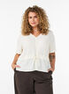 Bluse med tekstur og knytebelte, Vanilje, Model image number 0