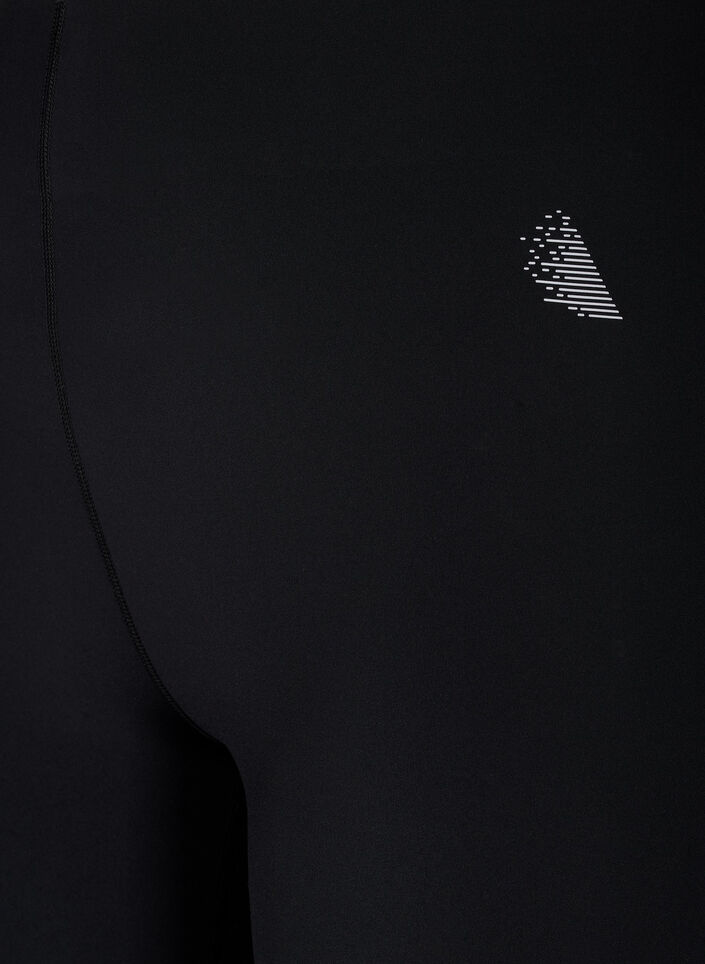 Tettsittende treningshorts med lomme, Black, Packshot image number 2