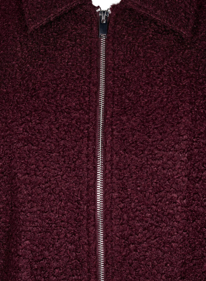 Kort jakke med glidelås, Mørk Bordeaux, Packshot image number 2