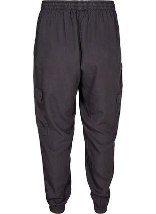 Bukser i lyocell med store lommer, Black, Packshot image number 1