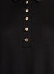 Kort poloskjole med knapper og lange ermer, Svart, Packshot image number 2