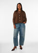 V-hals vest med knapper, Brun, Model image number 1