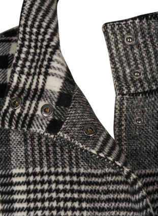 Rutete jakke med knappelukking og glidelås, Black Check, Packshot image number 2
