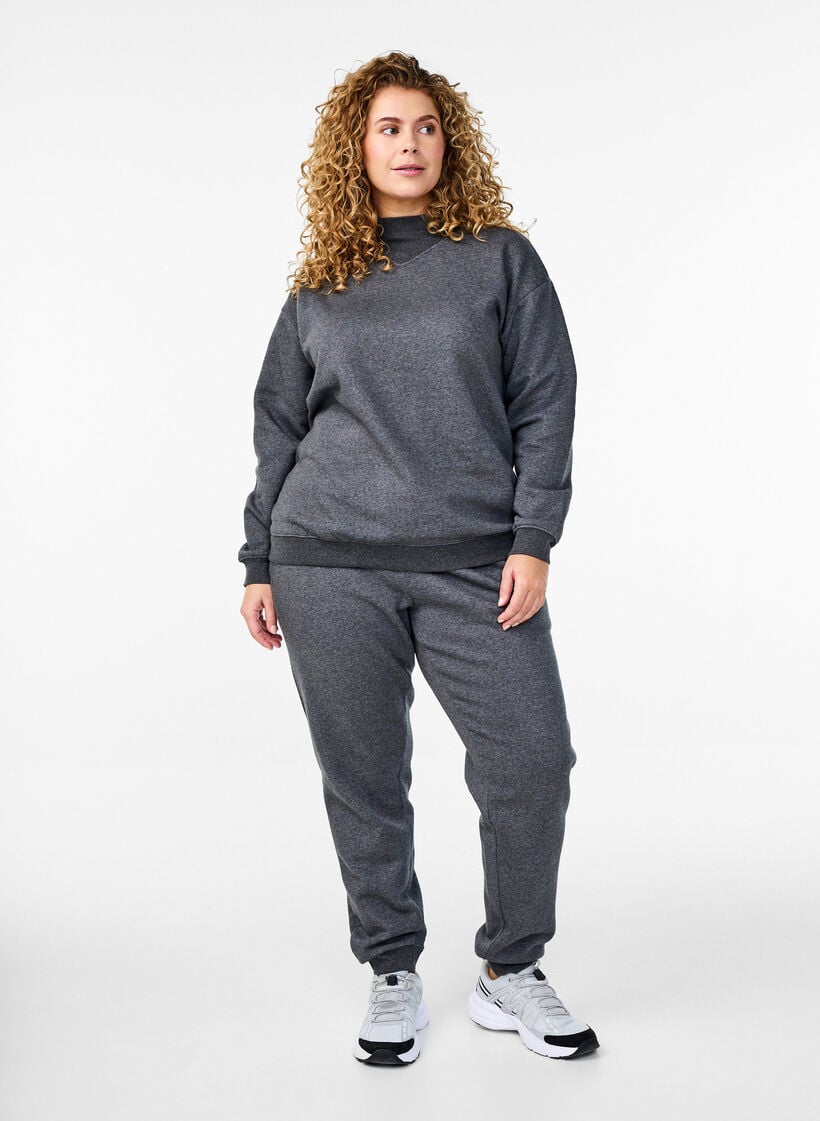 Genser med høy hals og lange ermer, Grå, Model image number 1