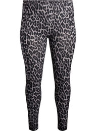 Viskose leggings med leopardmønster, Dark Grey Leo AOP