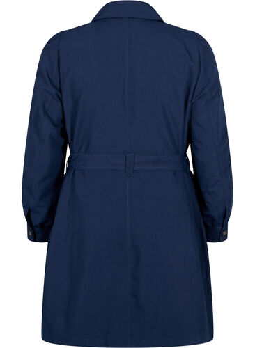 Trenchcoat med belte og lommer, Navy Blazer, Packshot image number 1