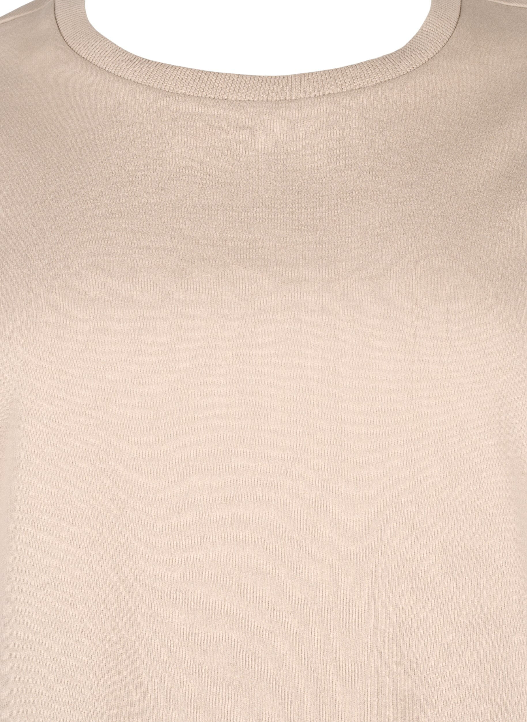 Zizzi Genser med rund hals, Simply Taupe, Packshot image number 2