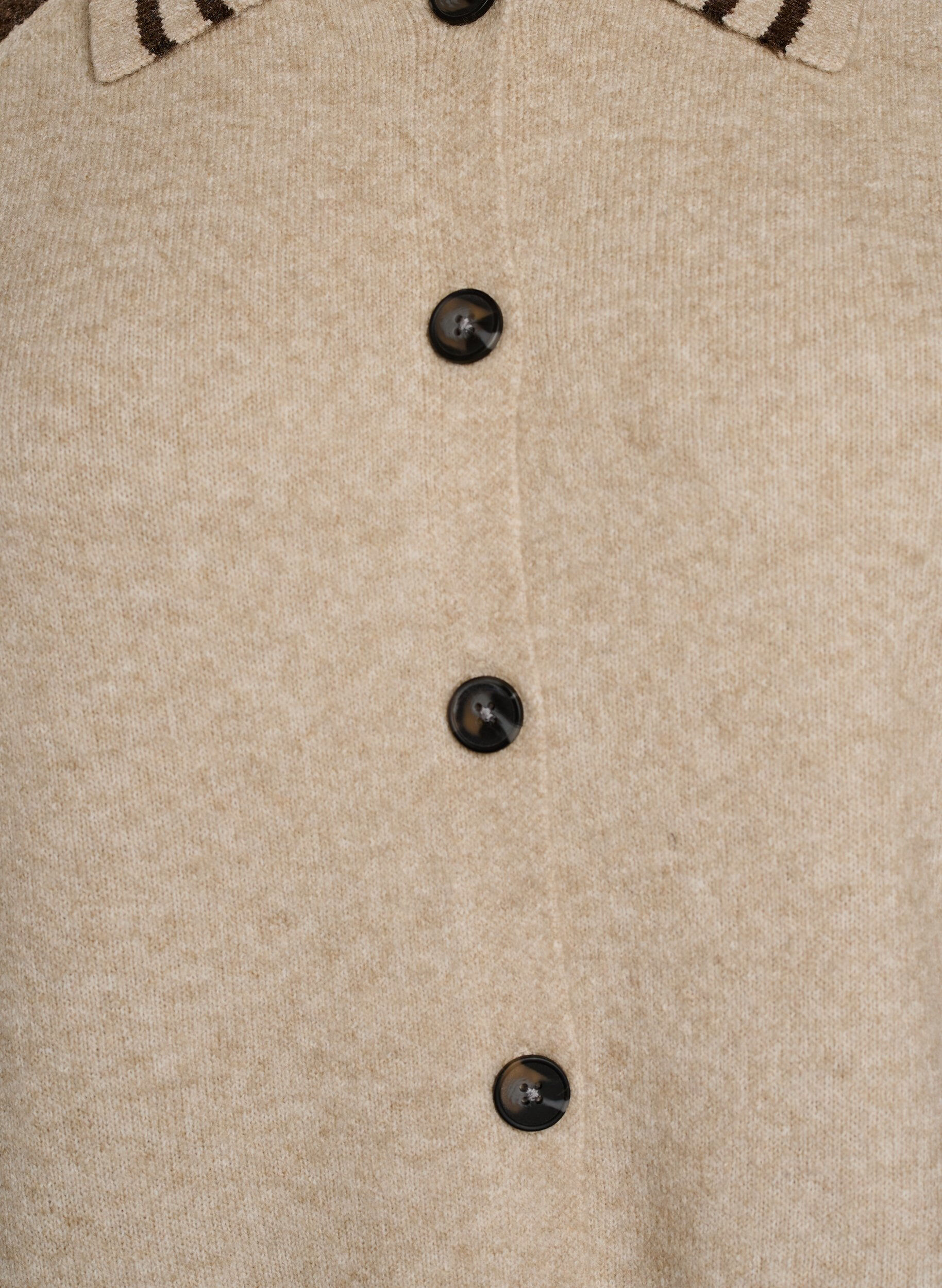ZizziCardigan med kontrasterende ermer og krage, Beige, Packshot image number 2