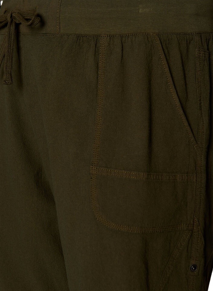 L&oslash;s shorts av bomull med lommer, Gr&oslash;nn, Packshot image number 2