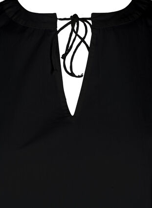 Kort bomullskjole i a-form, Black, Packshot image number 2