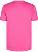 Basic T-skjorte i bomull med rund hals, Rosa, Packshot image number 1