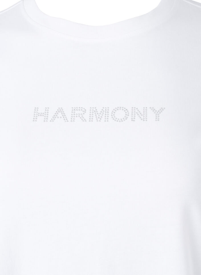 T-skjorte i økologisk bomull med tekst, White HARMONY, Packshot image number 2