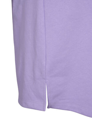 Kjole med korte ermer og splitt, Lavender, Packshot image number 3