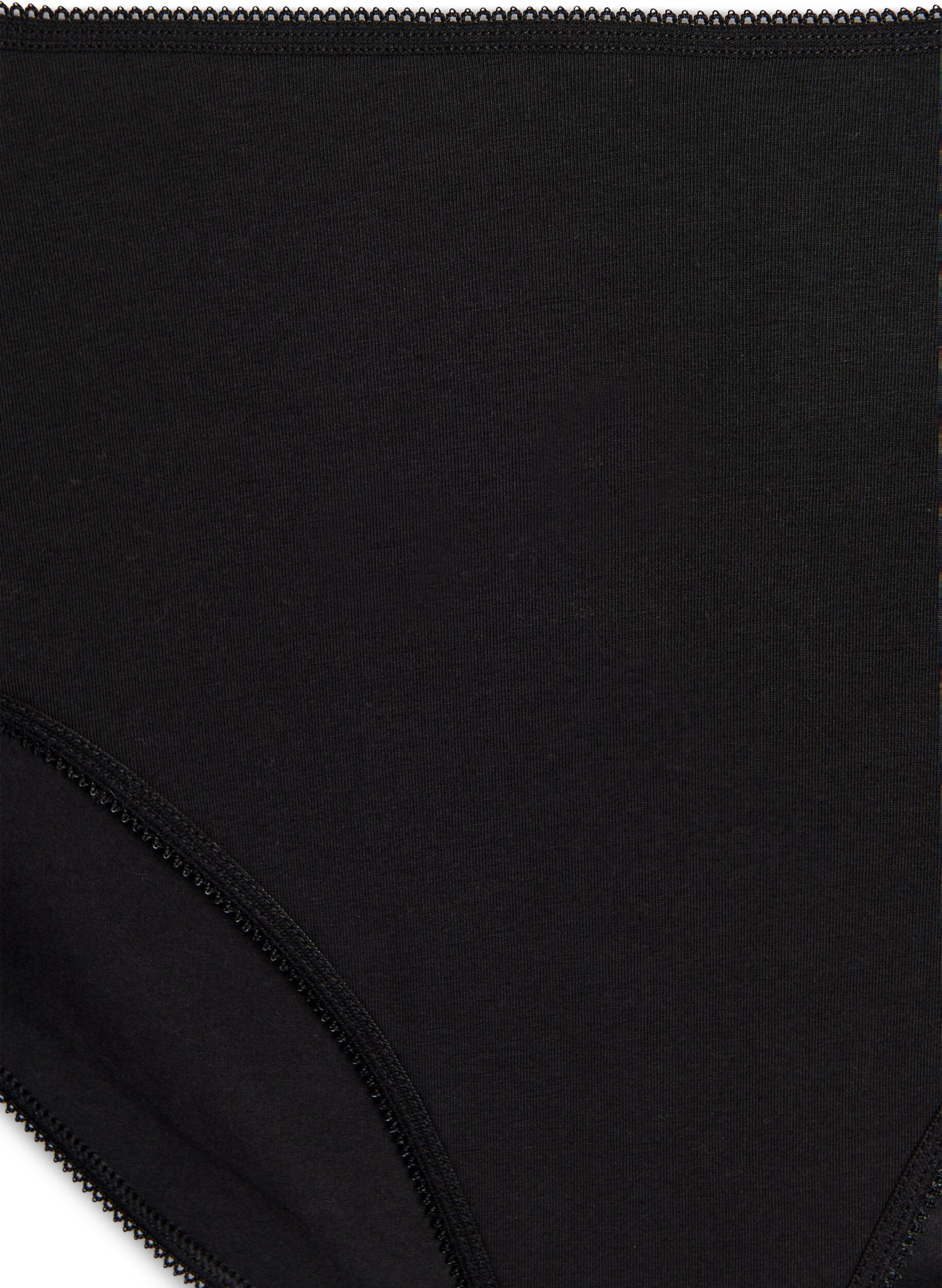 Zizzi5-pack bomullstruser med vanlig midje, Svart, Packshot image number 3