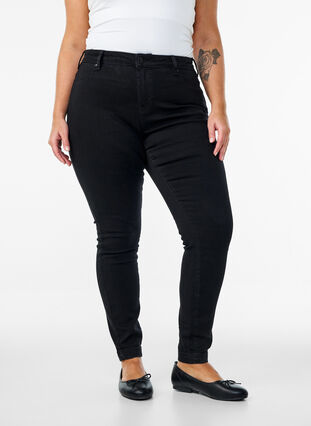 Zizzi Bomullsblanding jeggings, Svart, Model image number 2