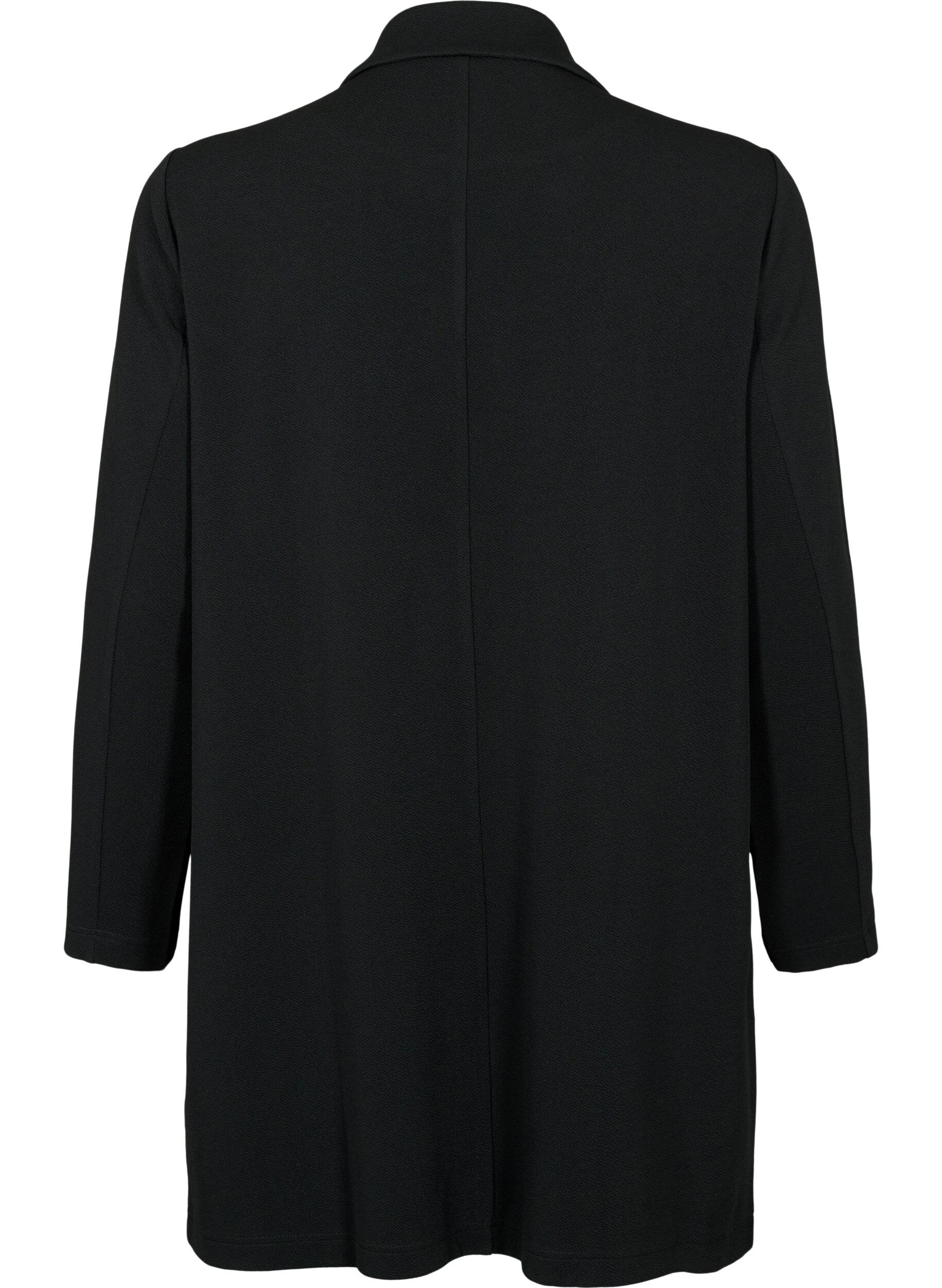 ZizziLang blazer med lommer, Svart, Packshot image number 1