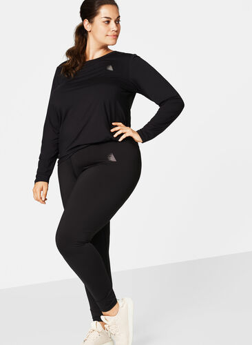 Treningsgenser med lange ermer, Black, Model image number 1