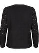 Strikket cardigan med perler, Black White Pearls, Packshot image number 1
