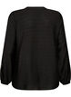 Viskoseskjorte med broderte ermer, Svart, Packshot image number 1