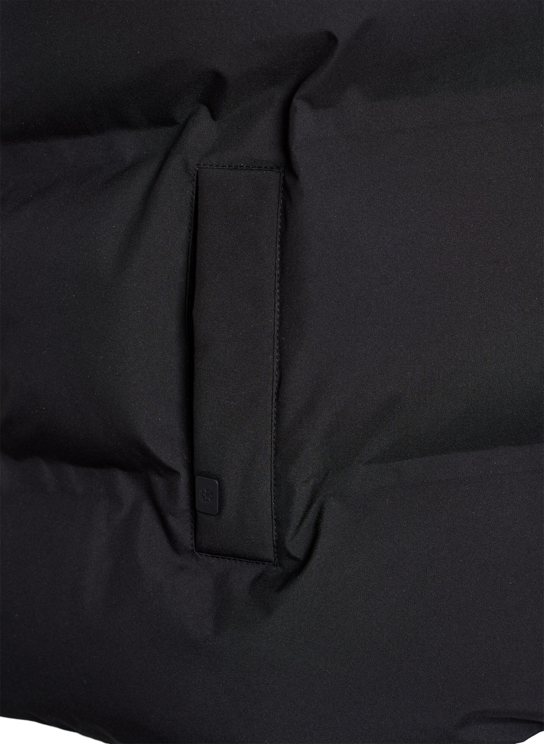 ZizziKort puffvest med h&oslash;y krage, Svart, Packshot image number 3