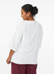 Skjortebluse med v-hals og 3/4 ermer, Vanilje, Model image number 2