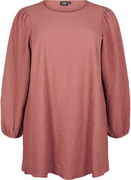 FLASH - Langermet tunika med rund hals, Rose Brown