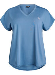 Kortermet trenings-t-skjorte med v-hals, Bluefin