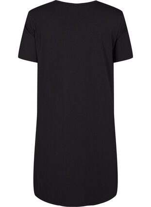 Kortermet nattkjole med V-hals, Black, Packshot image number 1