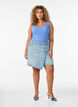 Denimskorts med omslagseffekt og h&oslash;y midje, Bl&aring;, Model image number 1