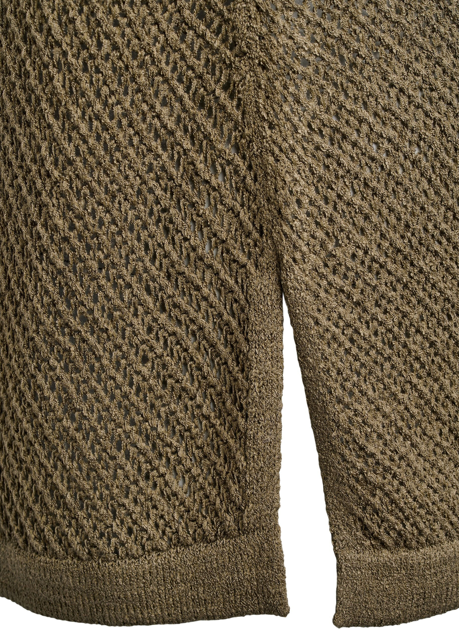 Zizzi FLASH - Ermel&oslash;s strikket topp med v-hals, Gr&oslash;nn, Packshot image number 3