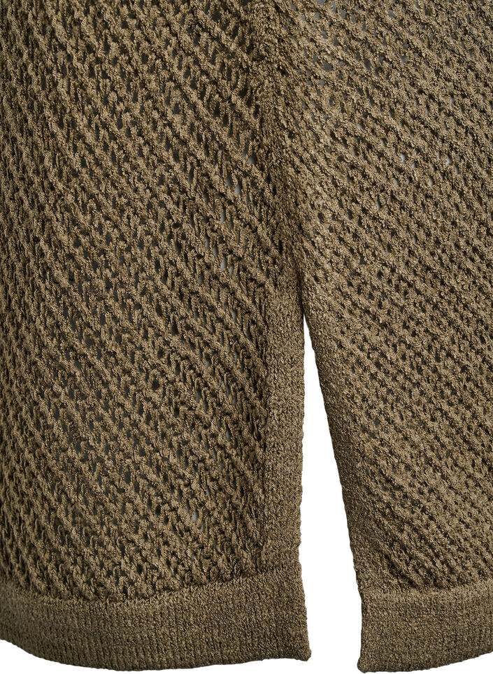 FLASH - Ermeløs strikket topp med v-hals, Grønn, Packshot image number 3