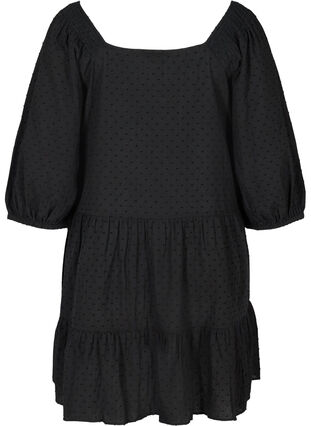 Kjole med 3/4-ermer og A-form, Black, Packshot image number 1