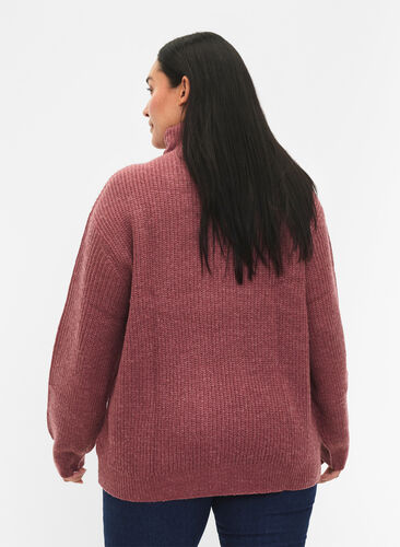 FLASH - strikket genser med høy hals og glidelås, Renaissance R. Mel., Model image number 1