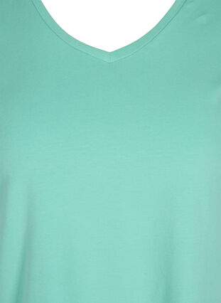 Basis T-skjorte med V-hals, Dusty Jade Green, Packshot image number 2
