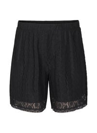 Høytlivs shortser med blonder, Svart Høytlivs shortser med blonder