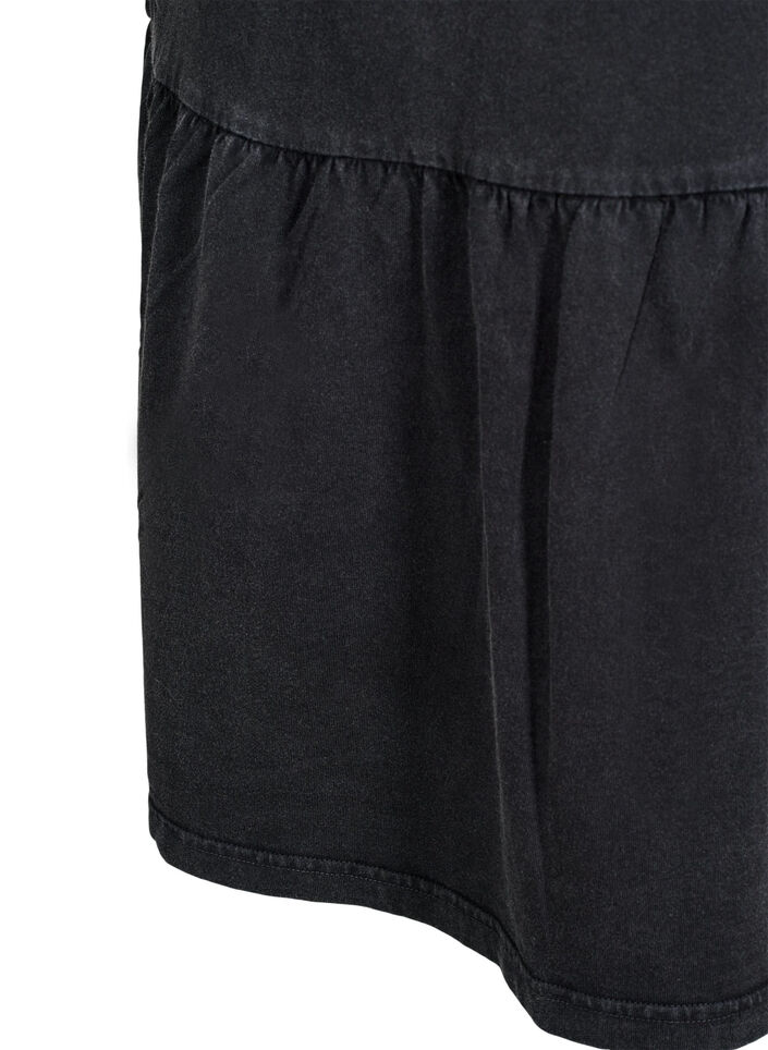 Kort A-formet kjole med vasket look, Grå, Packshot image number 3