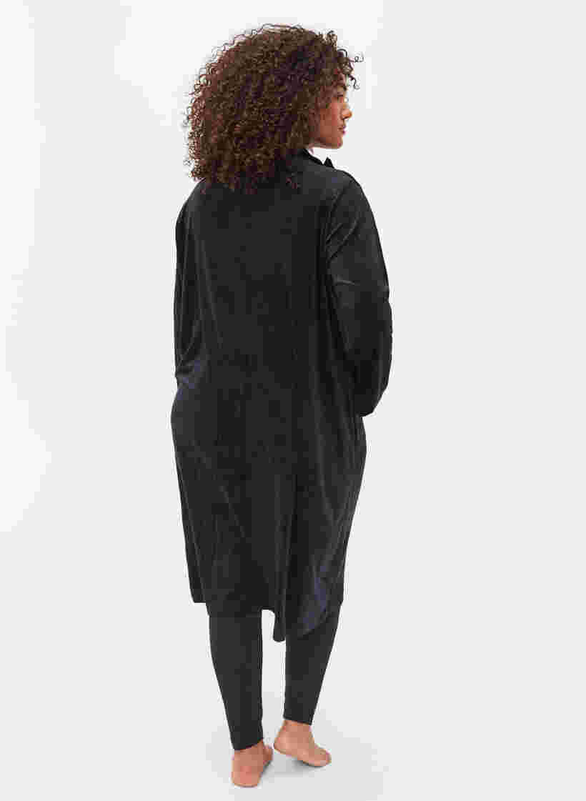 Kjole i velur med glidelås og lommer, Black, Model image number 1