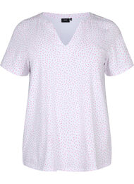 T-skjorte i bomull med striper og v-hals , B.White/S. Pink Dot