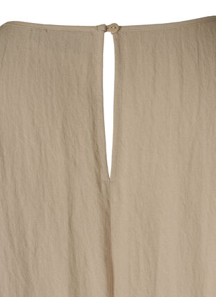 Kortermet viskosebluse med rund hals, Light Taupe, Packshot image number 3