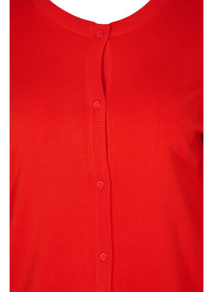 Strikkecardigan med knapper i viskoseblanding, Fiery Red, Packshot image number 2