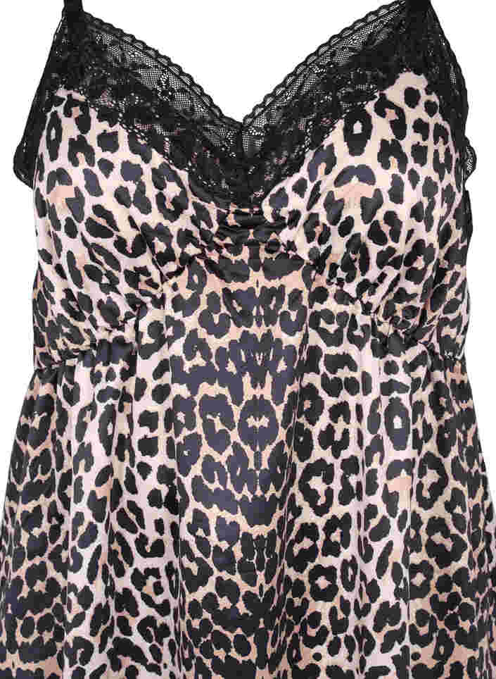 Nettkjole med leopardmønster og blonder, Animal Print, Packshot image number 2