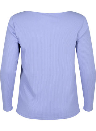 Langermet t-skjorte med asymmetrisk snitt, Lavender Violet, Packshot image number 1