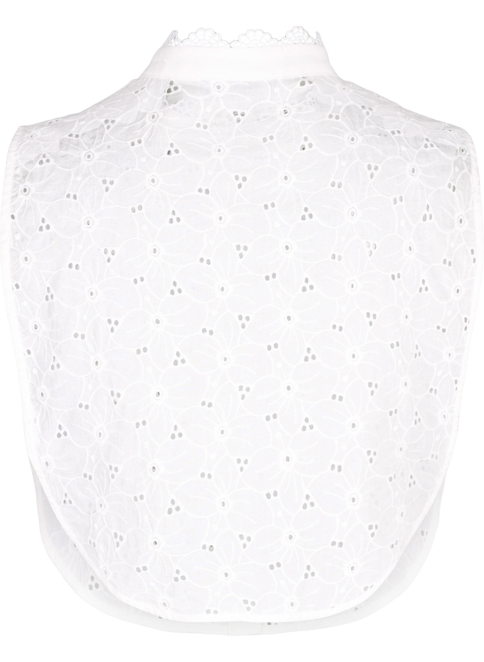 Zizzi Krage med engelsk broderi, Bright White, Packshot image number 1