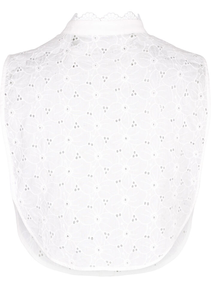 Krage med engelsk broderi, Bright White, Packshot image number 1