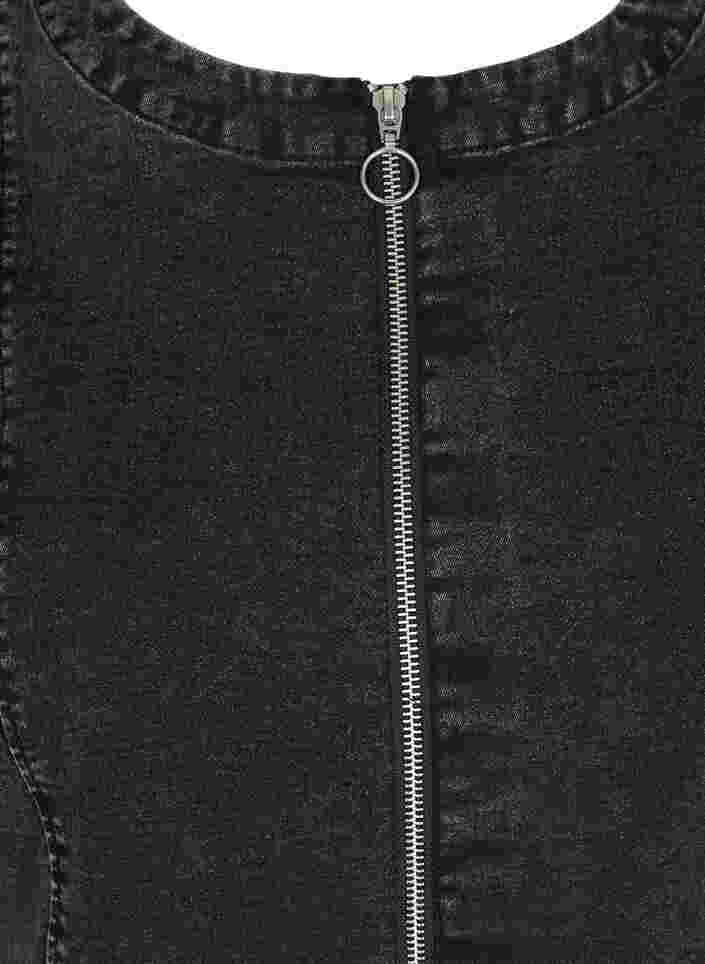 Kortermet denimkjole med glidelås, Grey Denim ASS, Packshot image number 2