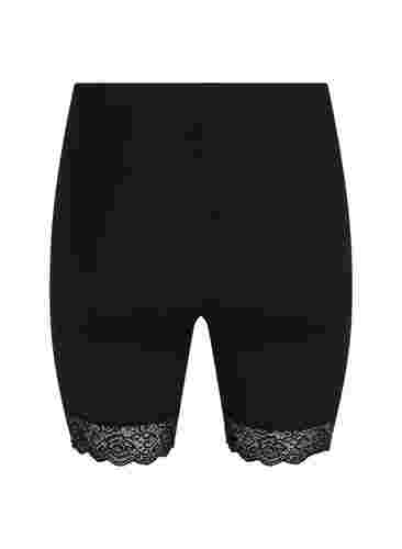 Light shapewear shorts med blondekant, Black, Packshot image number 1