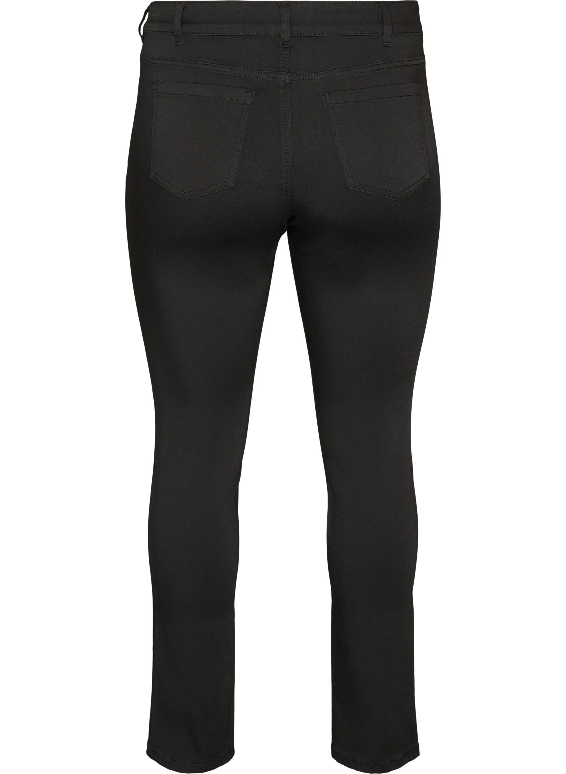 ZizziEmily Stay Black jeans med regular fit og vanlig midje, Svart, Packshot image number 1