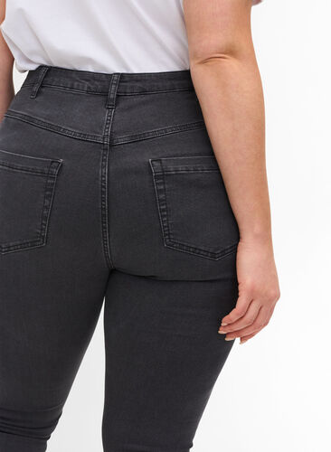 Super slim Amy jeans med høyt liv, Grey Denim, Model image number 2